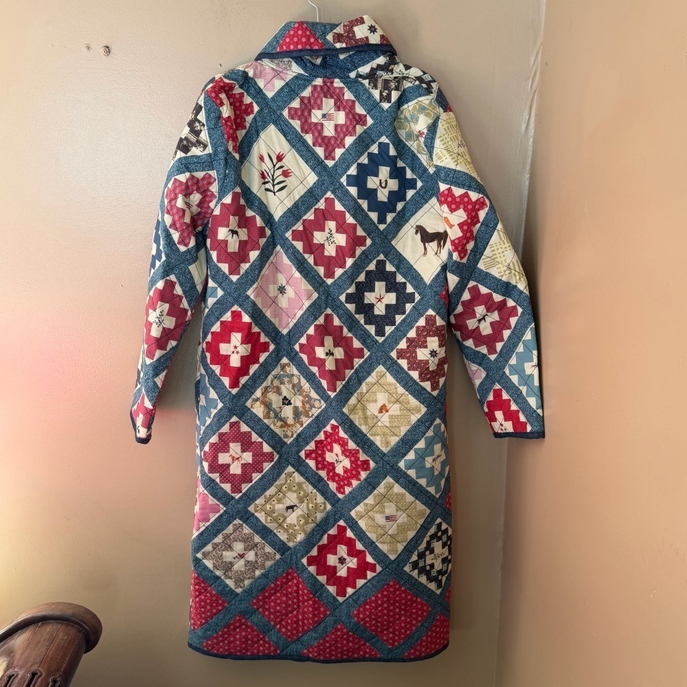Tasha Polizzi Quilted Patchwork Coat quilt print midi western Boot Barn XL - Picture 8 of 11